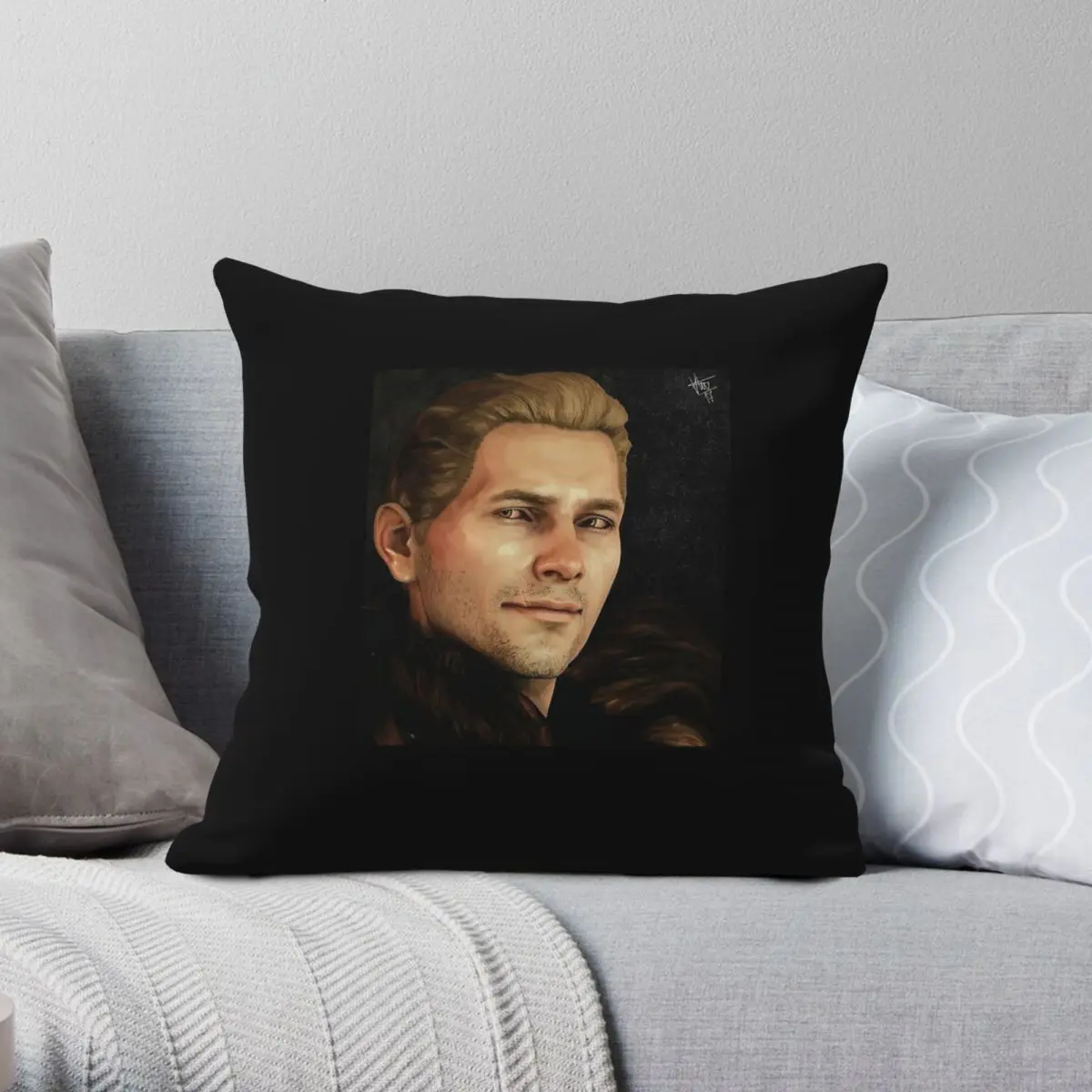 Funda de almohada cuadrada Dragon Age Cullen Rutherford, funda de almohada decorativa creativa de terciopelo y lino de poliéster, funda de cojín para sofá y asiento