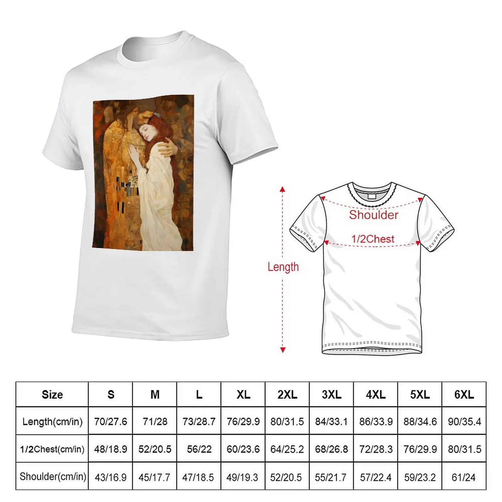 Transcendent Devotion - Mary Magdalene and Christ Embrace T-Shirt Plus Size Outdoor Casual Top