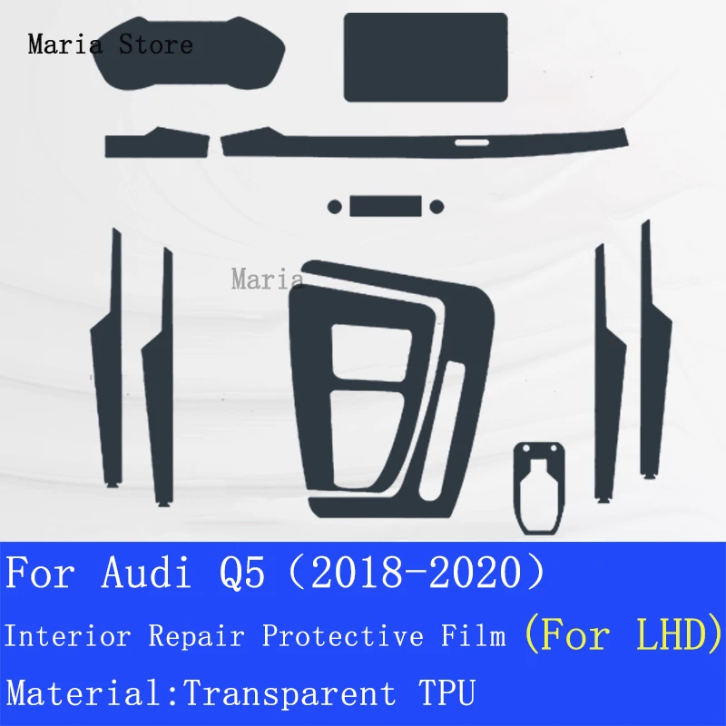 Para Audi Q5 (2021-2023) consola central Interior de coche película protectora transparente de TPU reparación antiarañazos pegatina de coche