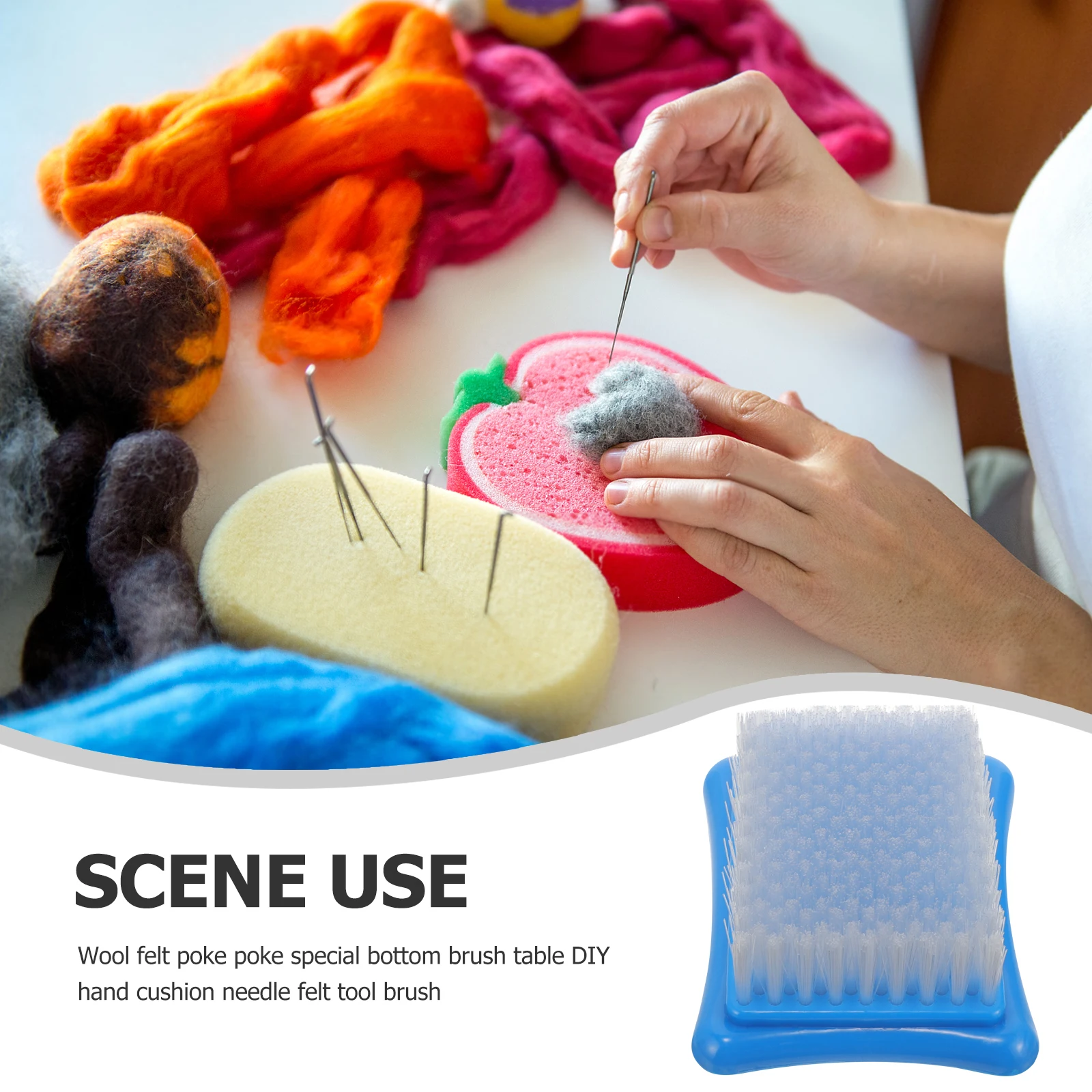 

Durable Plastic Needle Soft Bristles Long Term Use Diy Projects Tool Supplies Felting Mat Wool Rug Carder Brush For Wool Hand