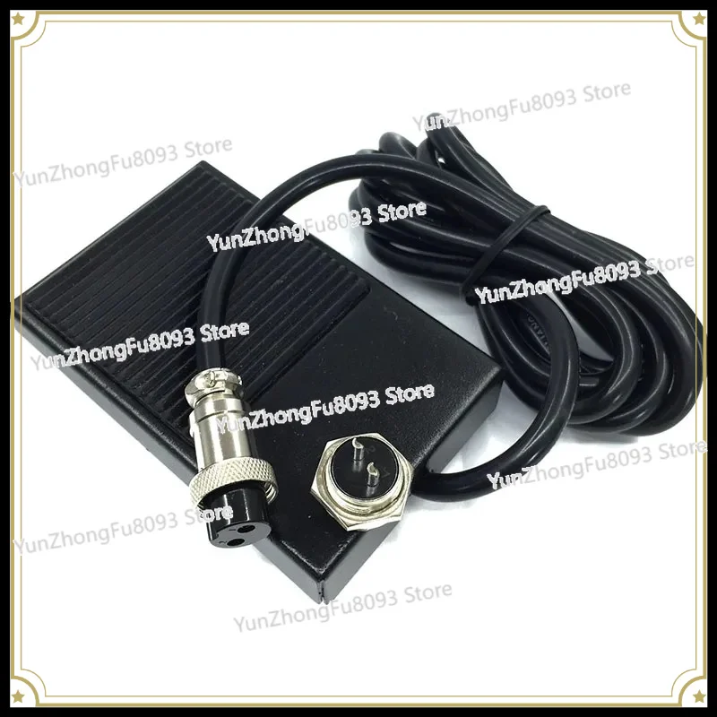 220V TFS-1 Iron Shell Foot Pedal Switch 2 Meters 2 Core 3 Core Plug Machine Tool Controller Foot Switch With Cable