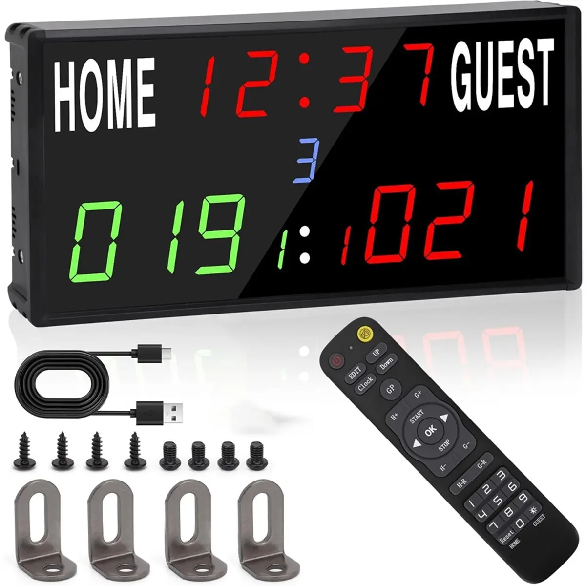 Choice Day Multi-Sport Digital Scoreboard with Remote & 24h Timer. for Basketball, Soccer, Cornhole, Table Tennis, . Us Plug