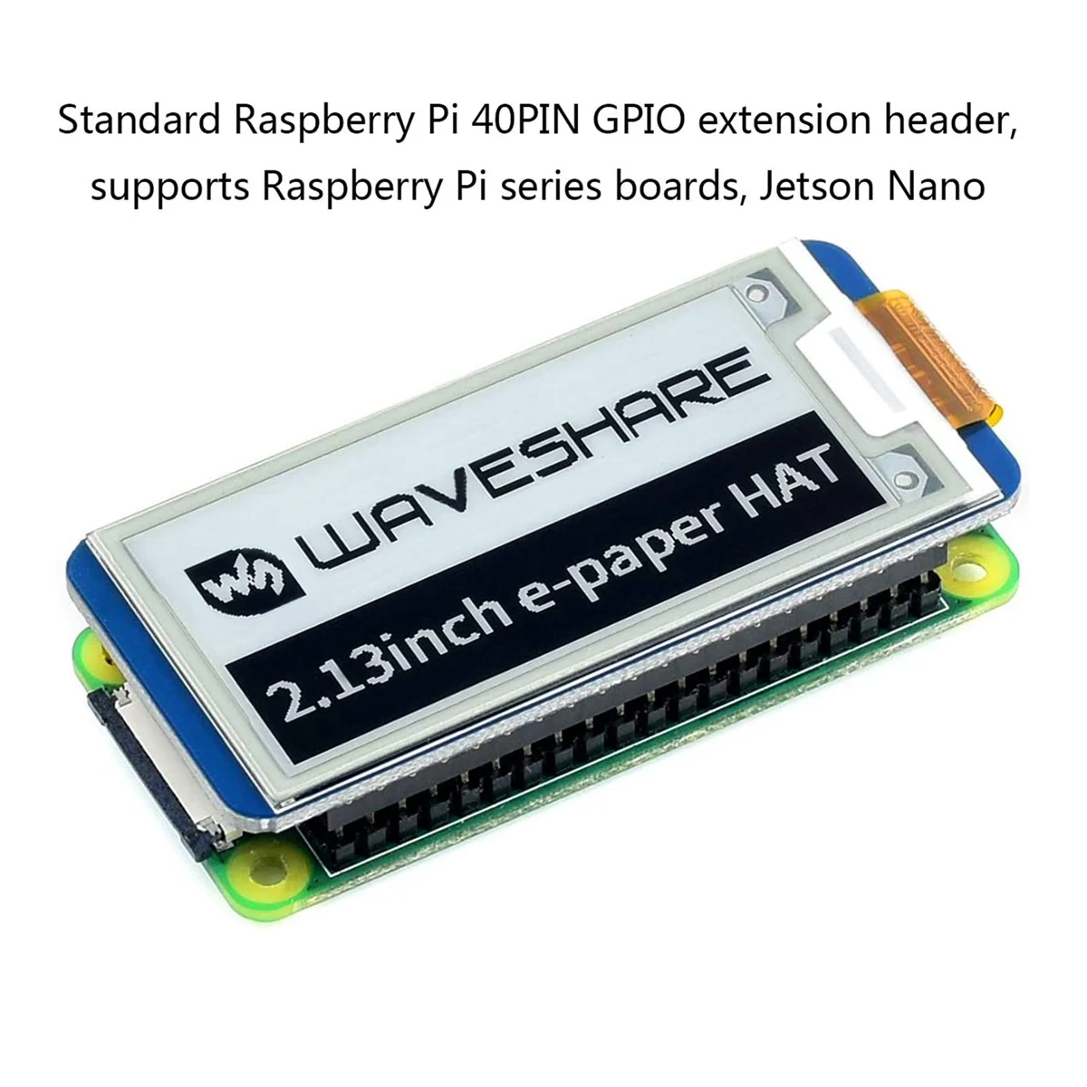 Waveshare 2.13Inch E-Ink Display HAT, Black,White Two-Color 250X122 Pixel E-Paper Screen LCD for Raspberry Pi 4B/3B+/3B/2B/Zero
