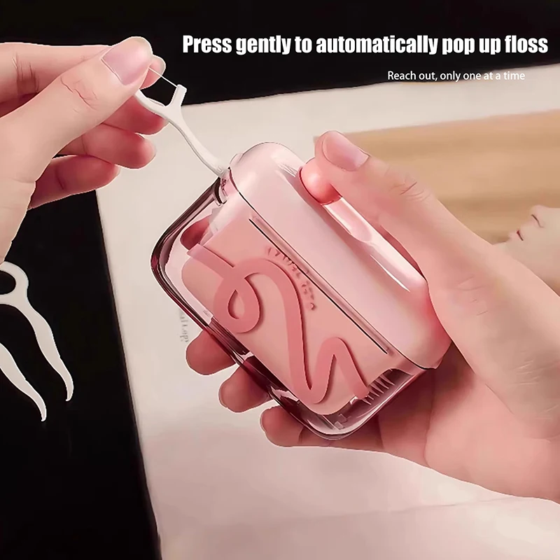 Tragbarer Handgepäck-Zahnseidenspender mit Zahnseide, Aufbewahrungsbox für Zahnseide, automatisch nachfüllbar, Zahnseide-Pick für die Mundhygiene