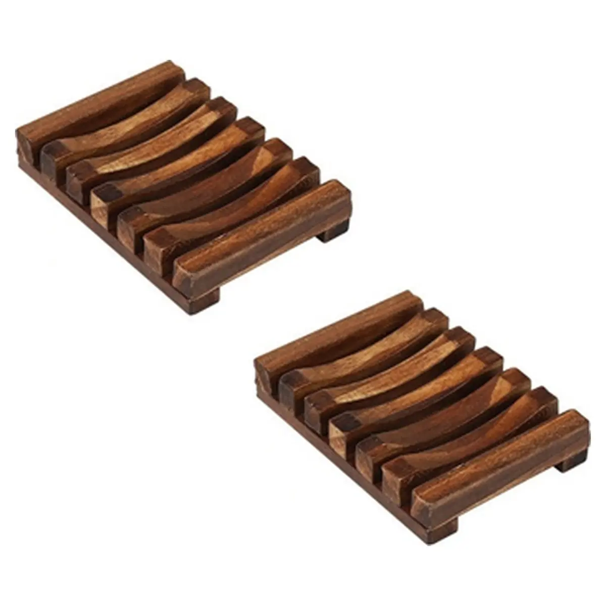 2 PCS DIY Wooden Soap Dish, Bathroom Accessories Handmade Natural Wood Soap Dish Wooden Soap Holder, Soap Draining Rack