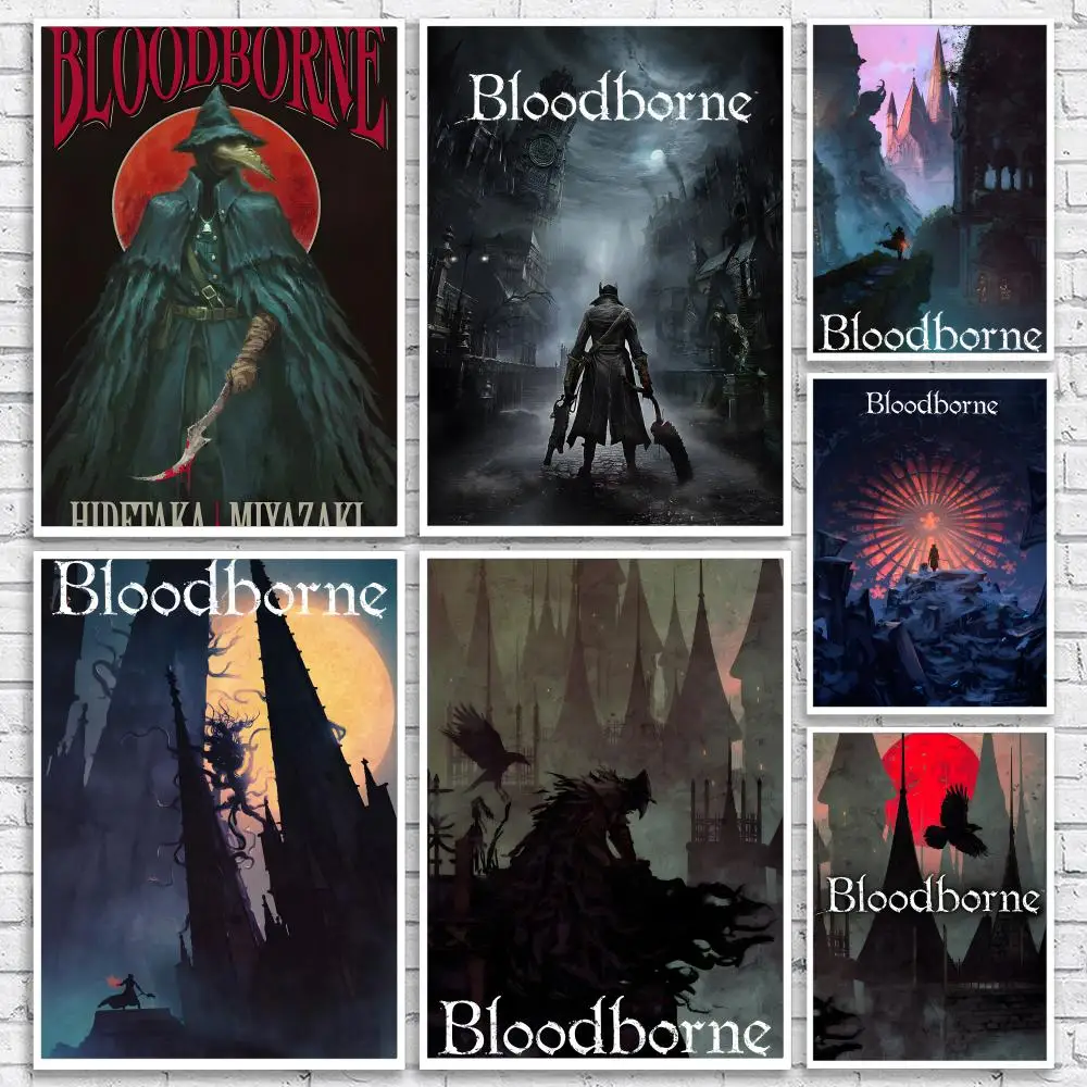Action RPG Game B-Bloodborne Poster Versatile HD Waterproof Wall Art Self-Adhesive Decor for Any Space Ideal Gift