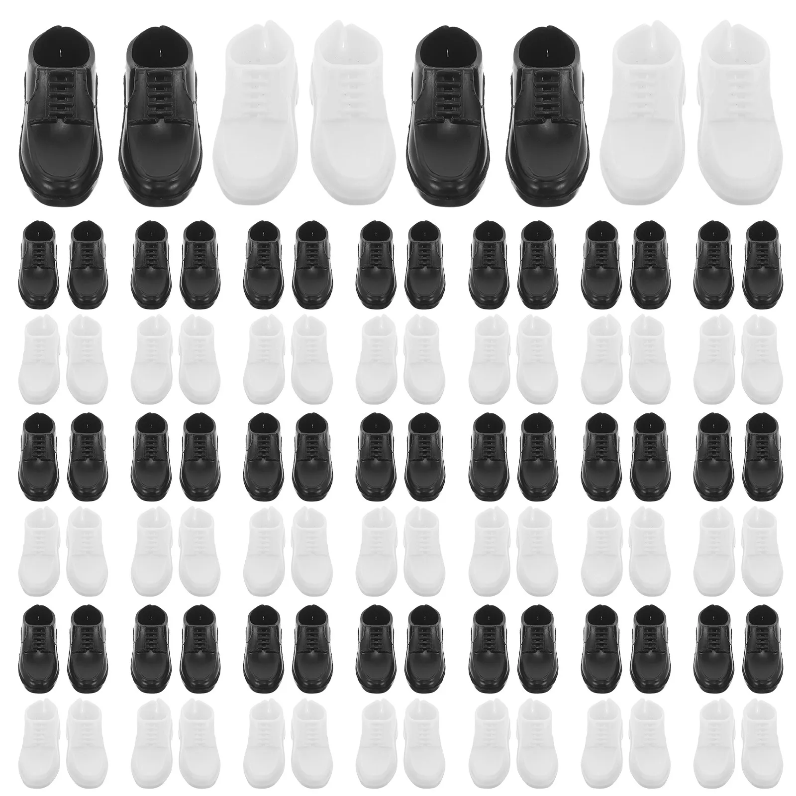 

40Pcs Miniature Shoes Prince Style for 11 Inch Male Dress Up Simulation Black Boots Mini House Decorative Accessories
