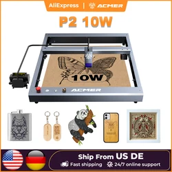 ACMER P2 10W Laser Engraver Machine Wood Engraving CNC Cutting Machine APP WIFI Control Woodworking Tools With Auto Air Pump
