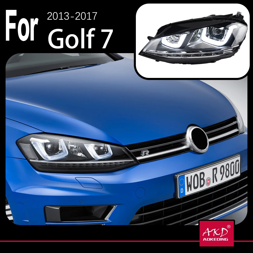 AKD Car Model Parts For VW Golk7 Golf 7 MK7 2013-2017 GTI Head lamps LED or Xenon Headlight LED Dual Projector FACELIFT