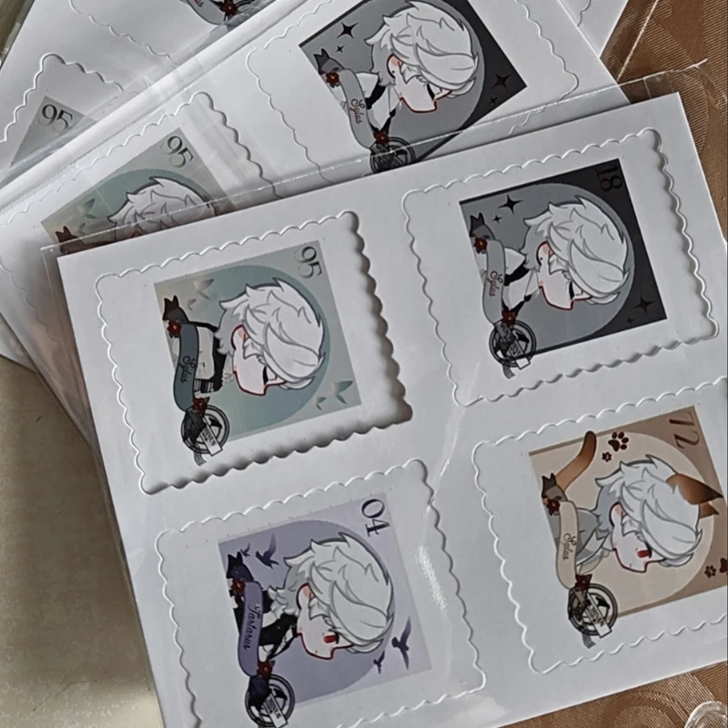 4Pcs/Lot Love Deepspace Sylus Premium Paper Stamp Set High Quality Game Character Gift for Friends Anime Merch Collectible