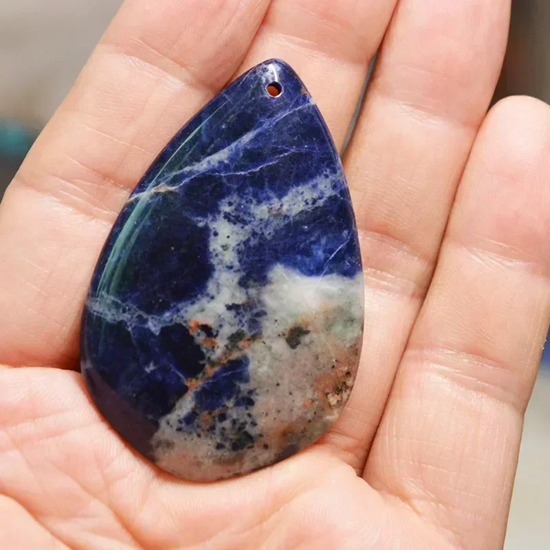 57x38mm Natural gemstone lapis lazuli water drop shape Pendant Handmade crafts DIY charm necklace jewelry exquisite gift making