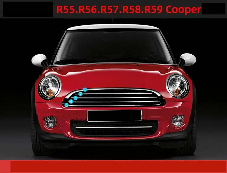 Front Grille Decoration Trim Strips Cover Frame for BMW Mini cooper R55 clubman R56 R57 R58 car accessories