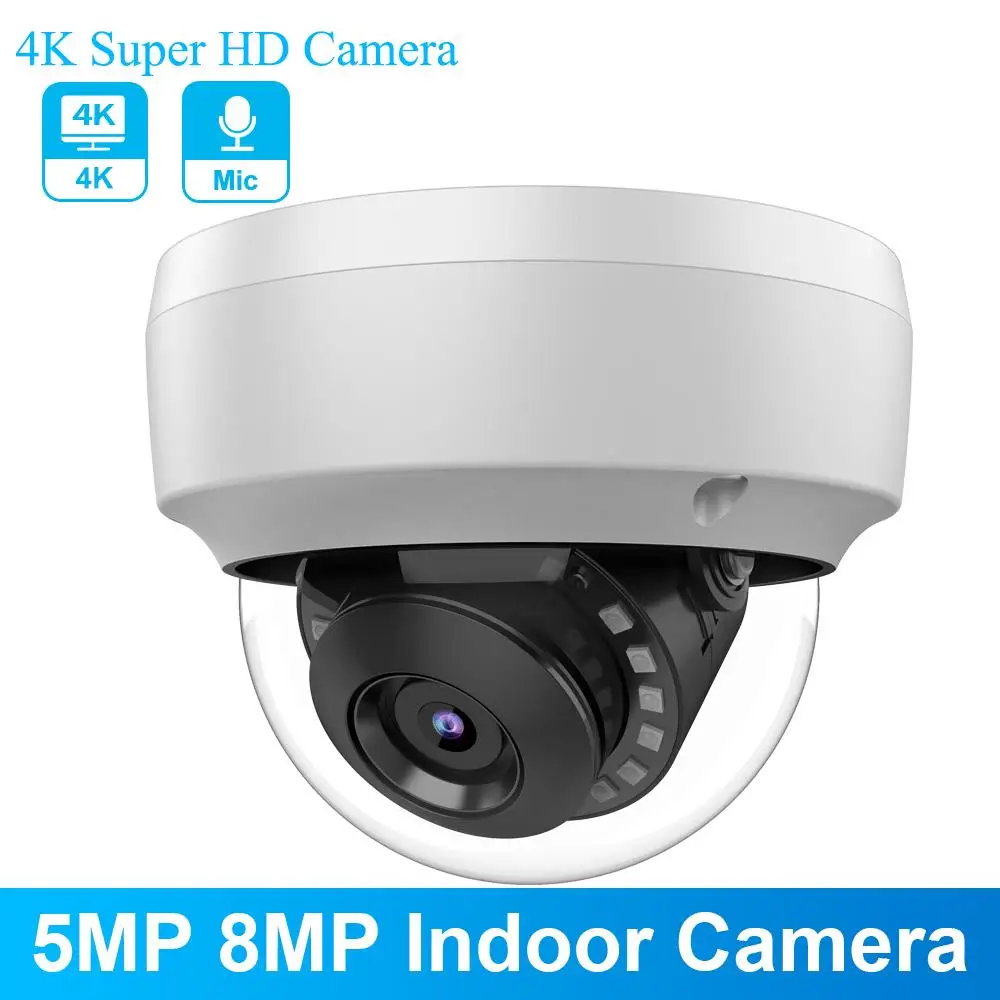  4K HD IP Camera 8MP 5MP Dome PoE Build-in MiC Motion Detection Indoor IP66 Plug&Play Hik NVR Video Surveillance Cameras