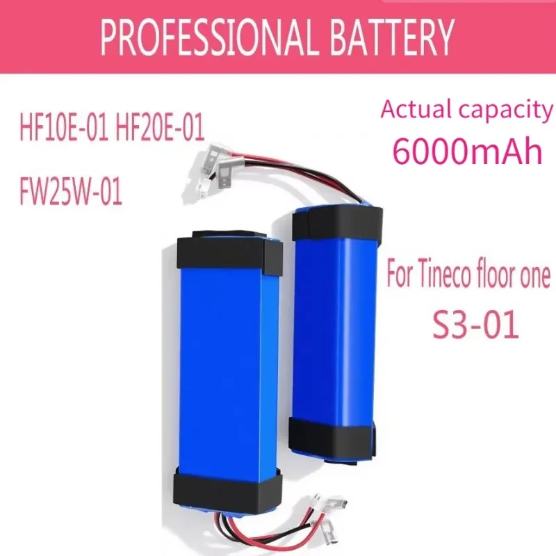 100% original Replacement Battery for Tineco Floor ONE S3 Breeze Cordless Wet Dry Vacuum Cleaner 21.6V 6000mAh High Capacity