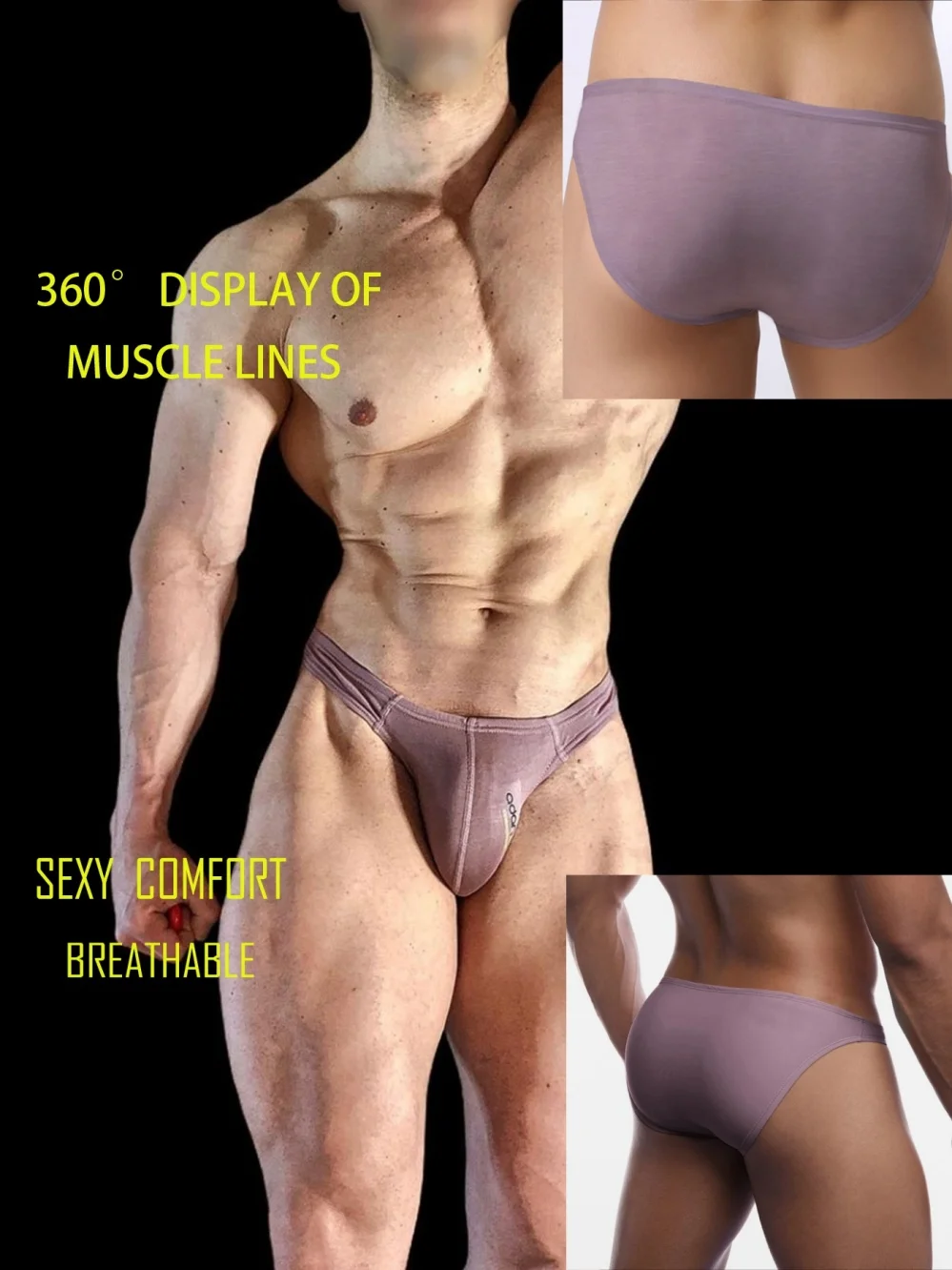 Men's Low-Rise Modal Briefs - Quick-Dry Stretch Fit Sports Underwear Breathable Solid Color Comfort