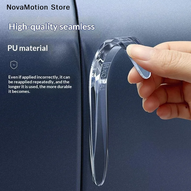 2/4Pcs Car Door Anti-collision Strip Mirror Door Border Collision Scraping Corner Guard Silicone Protective Anti-scratch Sticker