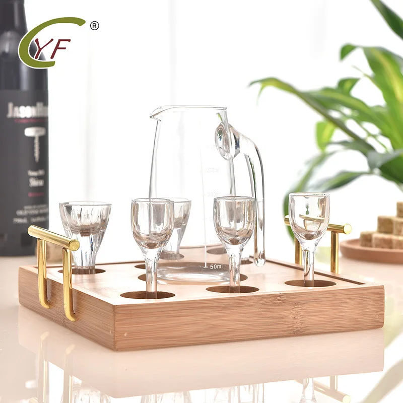 Soporte para copas de vino de bambú, dispensador de copas de vino, bandeja de almacenamiento, estante creativo para copas de licor, buena venta