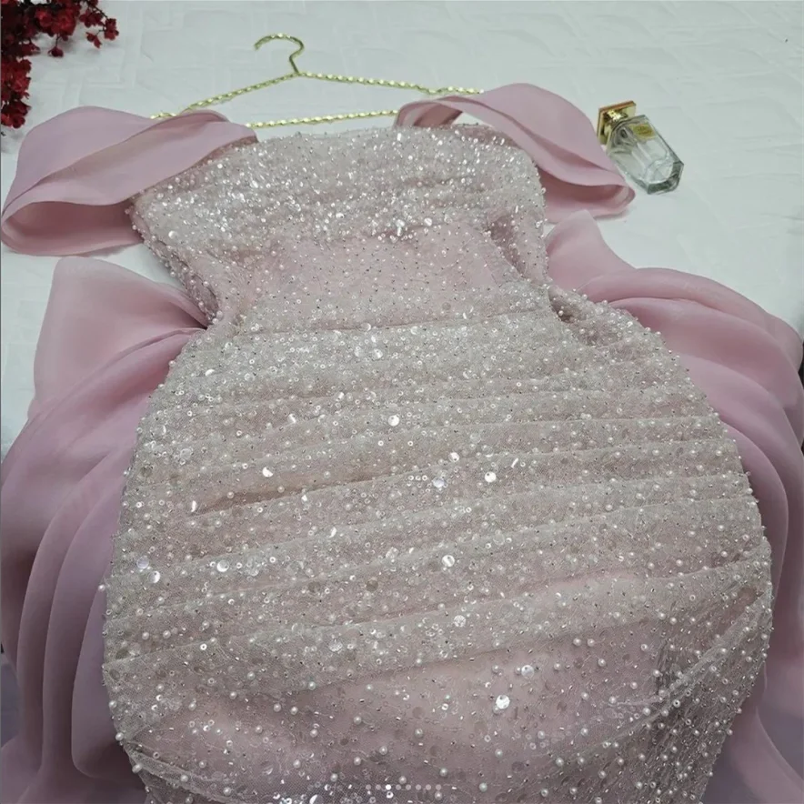 Welove The Shoulder Prom Dresses Bow Mermaid 2023 New Simple Arabia Formal Occasion Evening Dresses Robes De فساتين مناسبة رسم