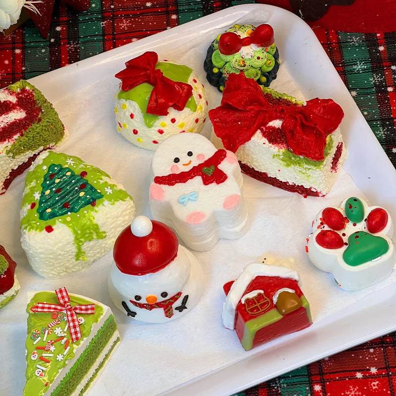 ZOCO Рождественские силиконовые щипцы Рождественская серия щипцы милые супер декомпрессионные супер мягкие медленные отскоки моделирование еды игровые щипцы