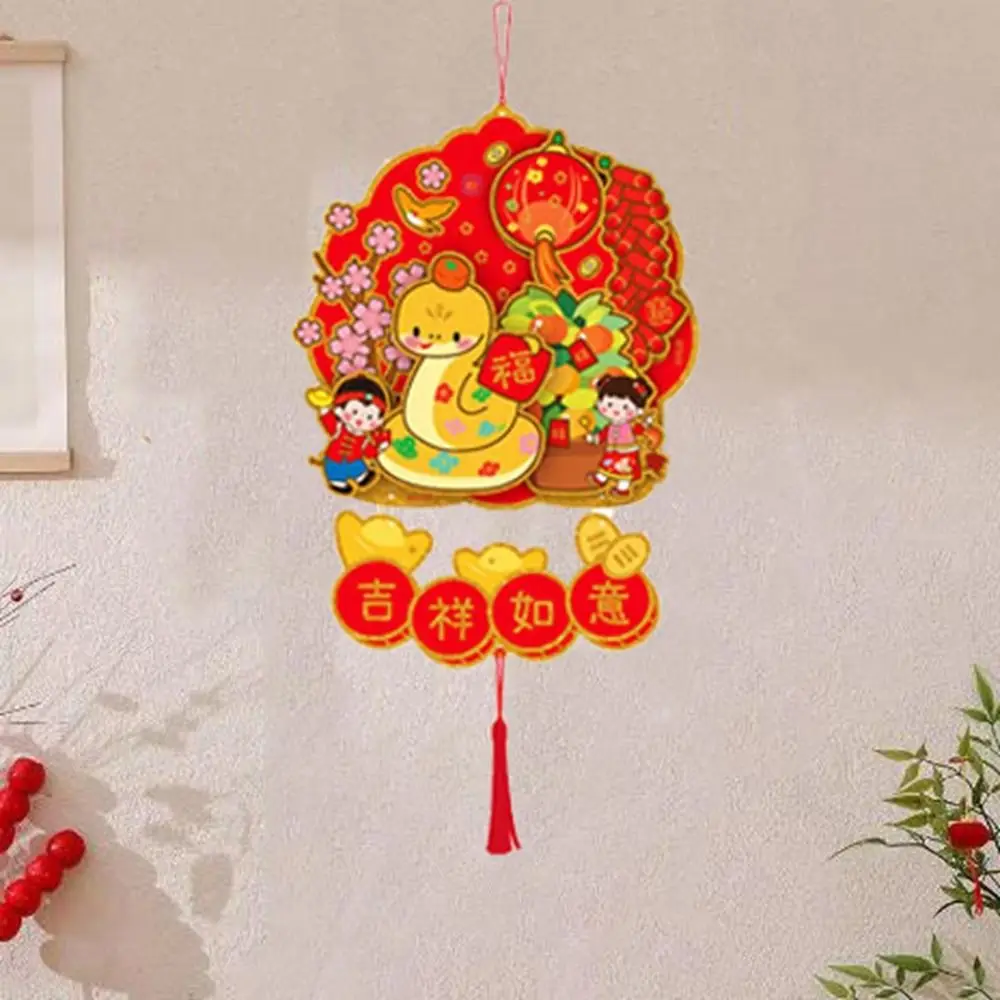 Paper New Year Hanging Pendent Traditional Classic Elements Chinese Style Hanging Ornament Decorative with Tassel