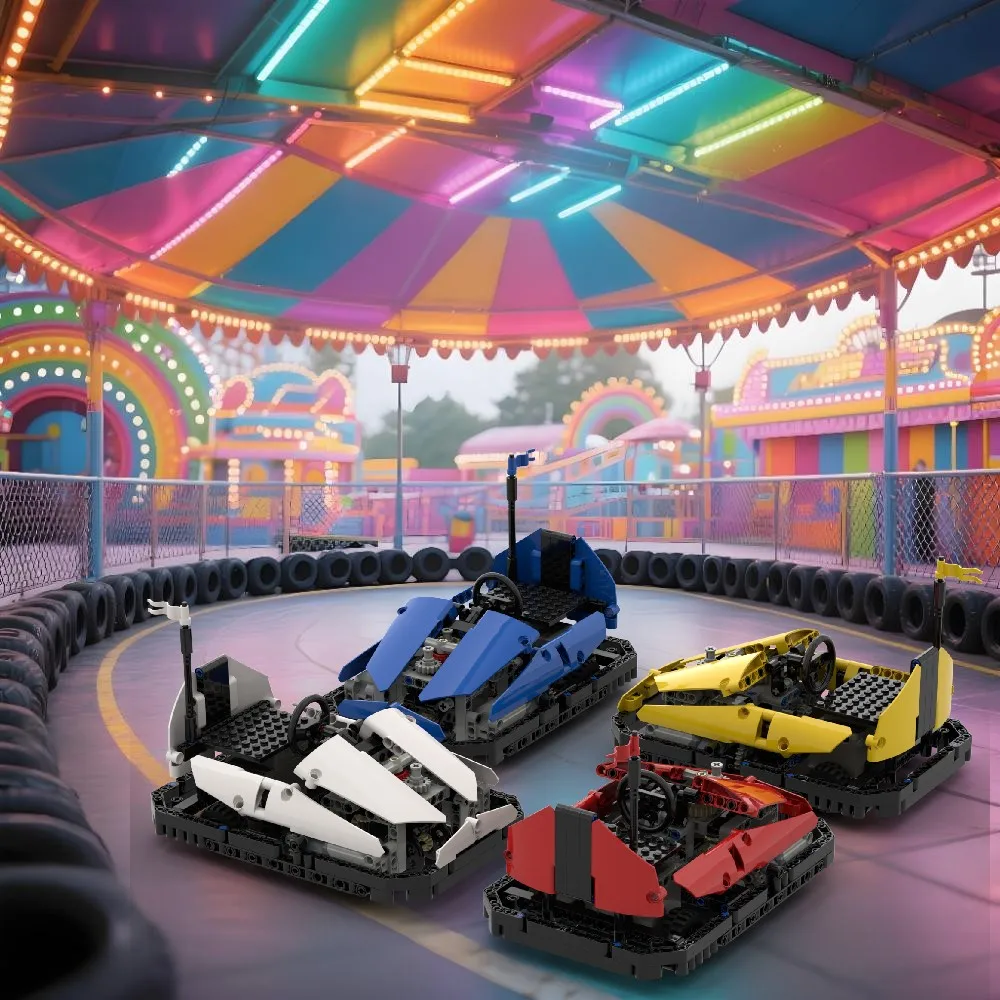 

echnical Building Block Bumper Car MOC Model Stunt Drift Crash Party Competitive Games Parent-child Interactive Toy Gift for Kid
