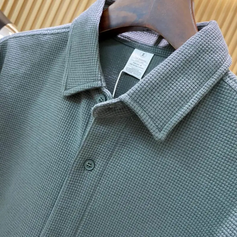 الرجعية اليابانية Sle الرجال طويلة Sve irt Jaet عادية لون نقي الخريف جديد الوقوف صالح زر حتى Wfle الملمس