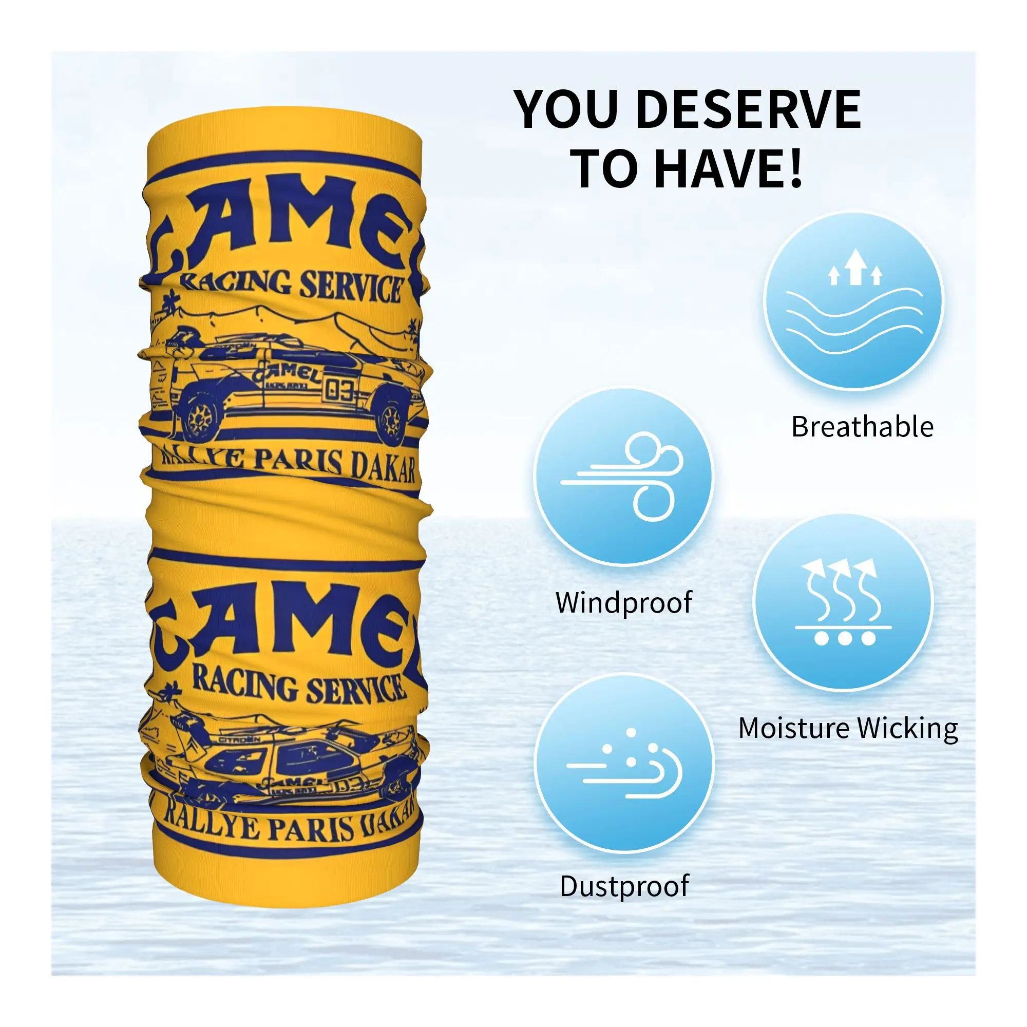 سباق باندانا الرقبة الجراب مطبوعة الجمل الكأس على الطرق الوعرة مركبة الوجه وشاح متعدد الاستخدام بالاكلافا ركوب للرجال النساء الكبار