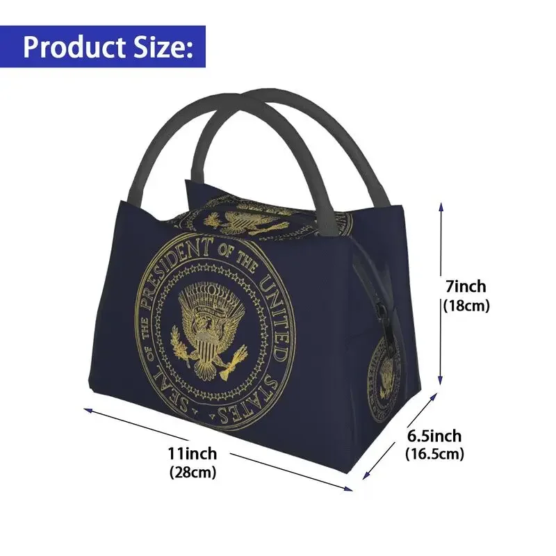 US Seal Portable Lunch Box Women Multifunction Donald Trump Cooler Thermal Food Insulated Lunch Bag Travel Work Pinic Container