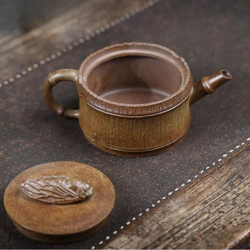 310ml Authentic Yixing Purple Clay Teapots Handmade Cicada Pot Raw Ore Agilawood Mud Kettle With Infuser Chinese Zisha Tea Set