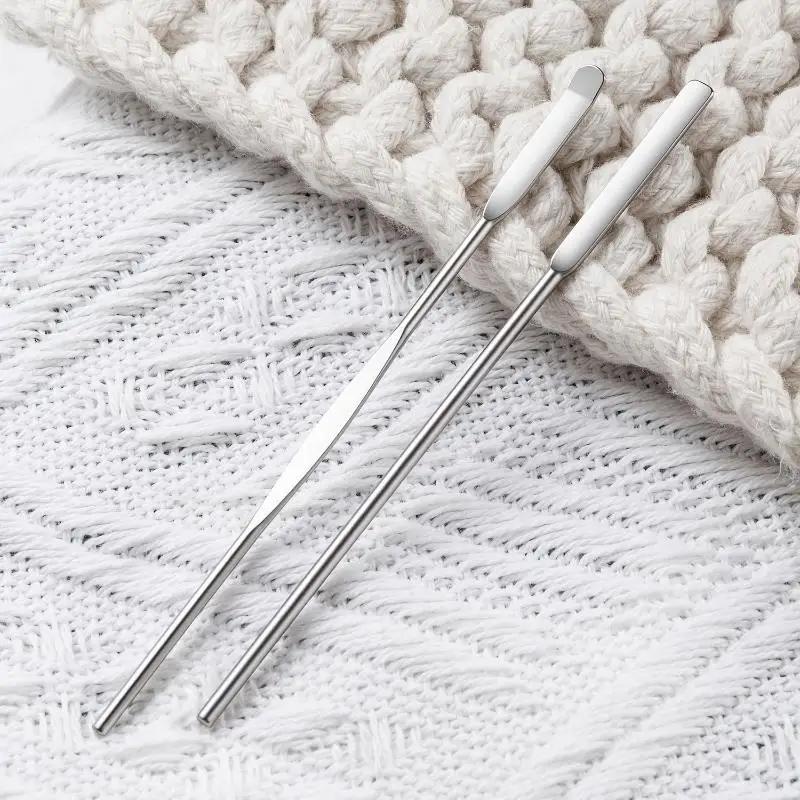 4 pezzi strumento per agitazione per nail art, polvere in acciaio inossidabile, gel liquido, smalto, cucchiaio, spatola, strumento per miscelare fondotinta