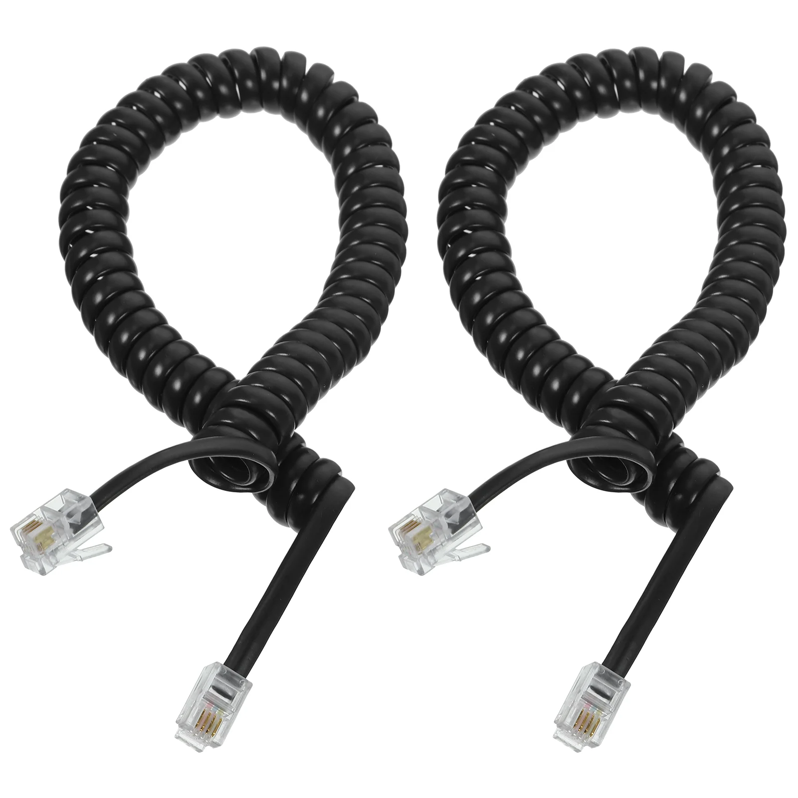 

2 Pcs Telephone Cord Landline Spring Spiral Cords Coiled Accessories Cables for