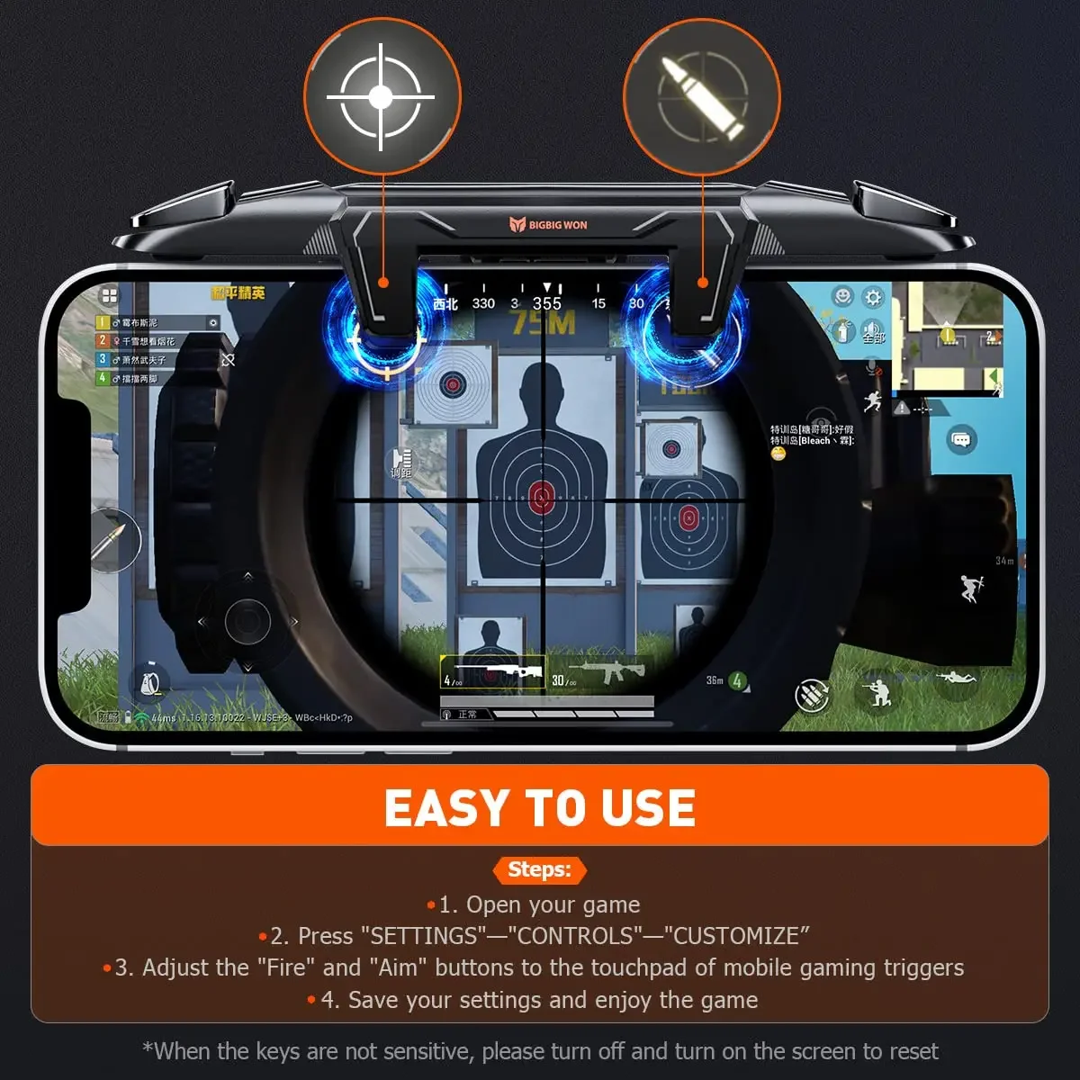 مشغلات ألعاب BIGBIG WON M3، وحدة تحكم ألعاب الهاتف المحمول، عصا تحكم FPS لـ PUBG/Fornite/Call of Duty لنظام iOS وAndroid