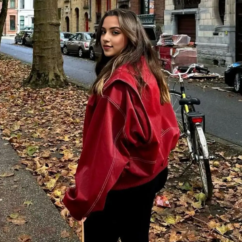 

Куртка из искусственной кожи в стиле ретро, женская мотоциклетная куртка из искусственной кожи с отложным воротником, для активного отдыха и путешествий