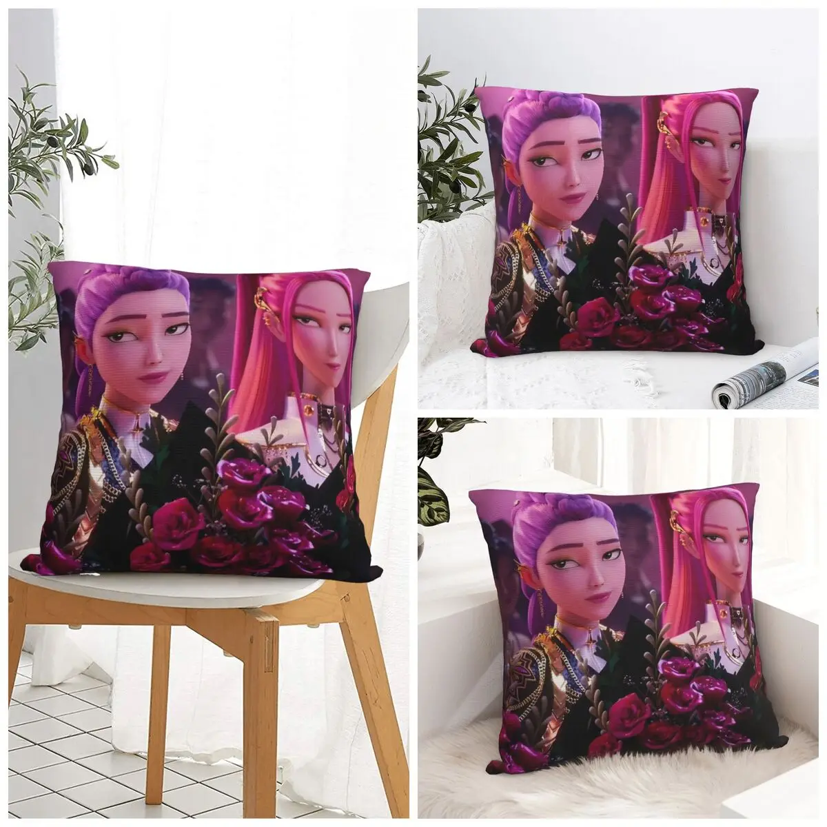 

KPop Demon Hunters Pillow Cover Cute Funny Pillow Case For Chair Sofa Home Decoration Cushion Cover Soft Custom Pillowcases