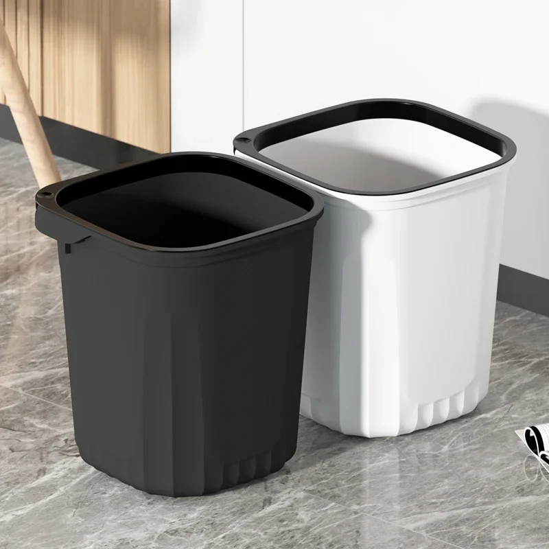 

Thickened garbage bin, large capacity household living room, kitchen, bedroom, bathroom, uncovered with pressure ring, bathroom