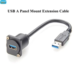 D-Type USB 3.0 A Male to Female Extension Cable Flange Chassis Panel Mount 5Gbps USB Type A Charging & Data Cable For Printer