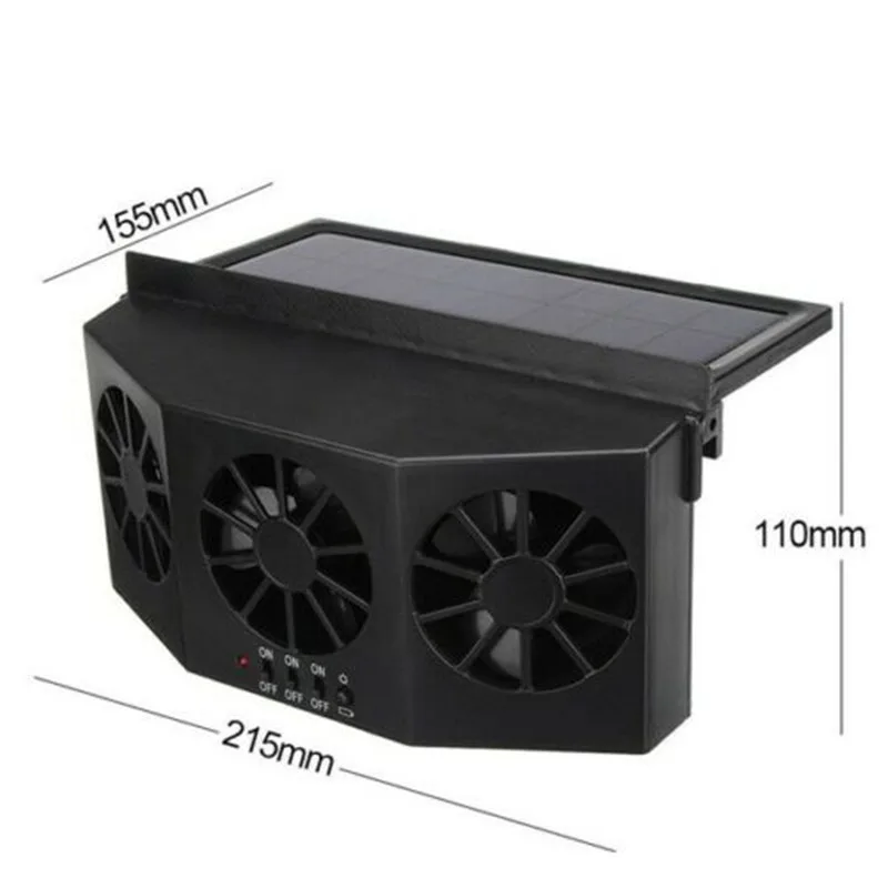 Solar Powered Car Cooling Fan Window Radiator Fan Air Vent Exhaust Cooling Fan Radiator Ventilation System 3 Cooler Auto Fan