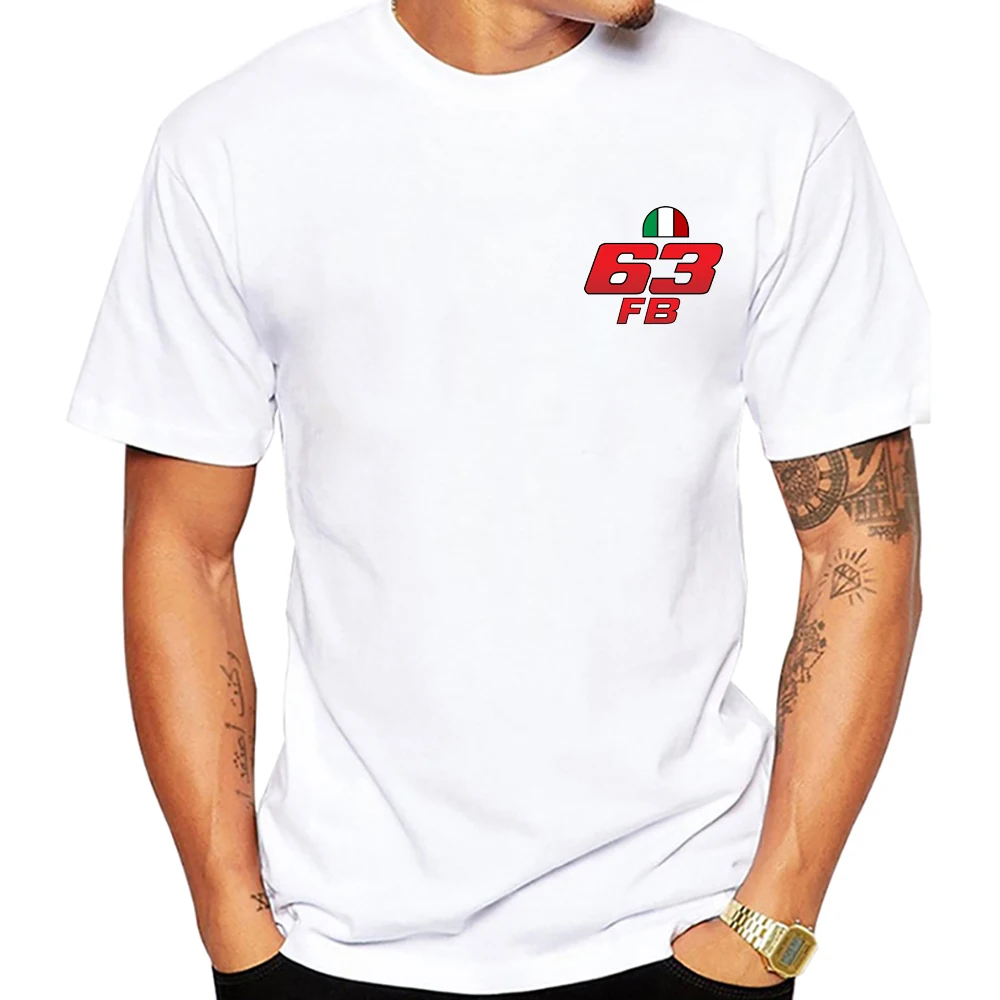 Francesco Bagnaia Pecco 1 GP Riding T-Shirt Hip Hop Boy Rider Casual T Shirt Pecco 63 Man Motorcycle Sport Racing White Tees