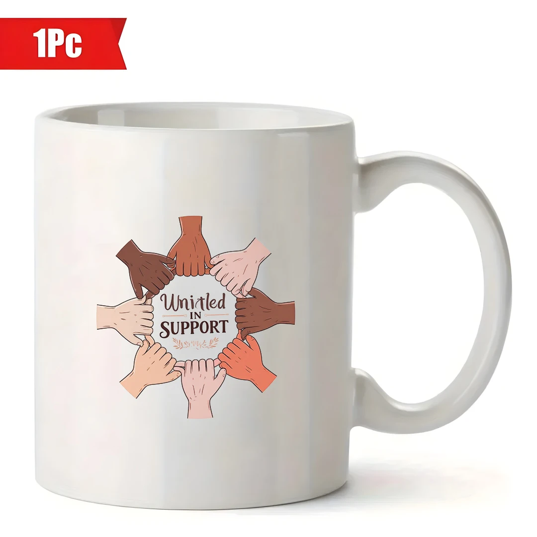 Чашка 11 унций + поддержка солидарности, ручная роспись чашка + детская чашка для холодных и горячих напитков — рождественский подарок для семьи и офиса