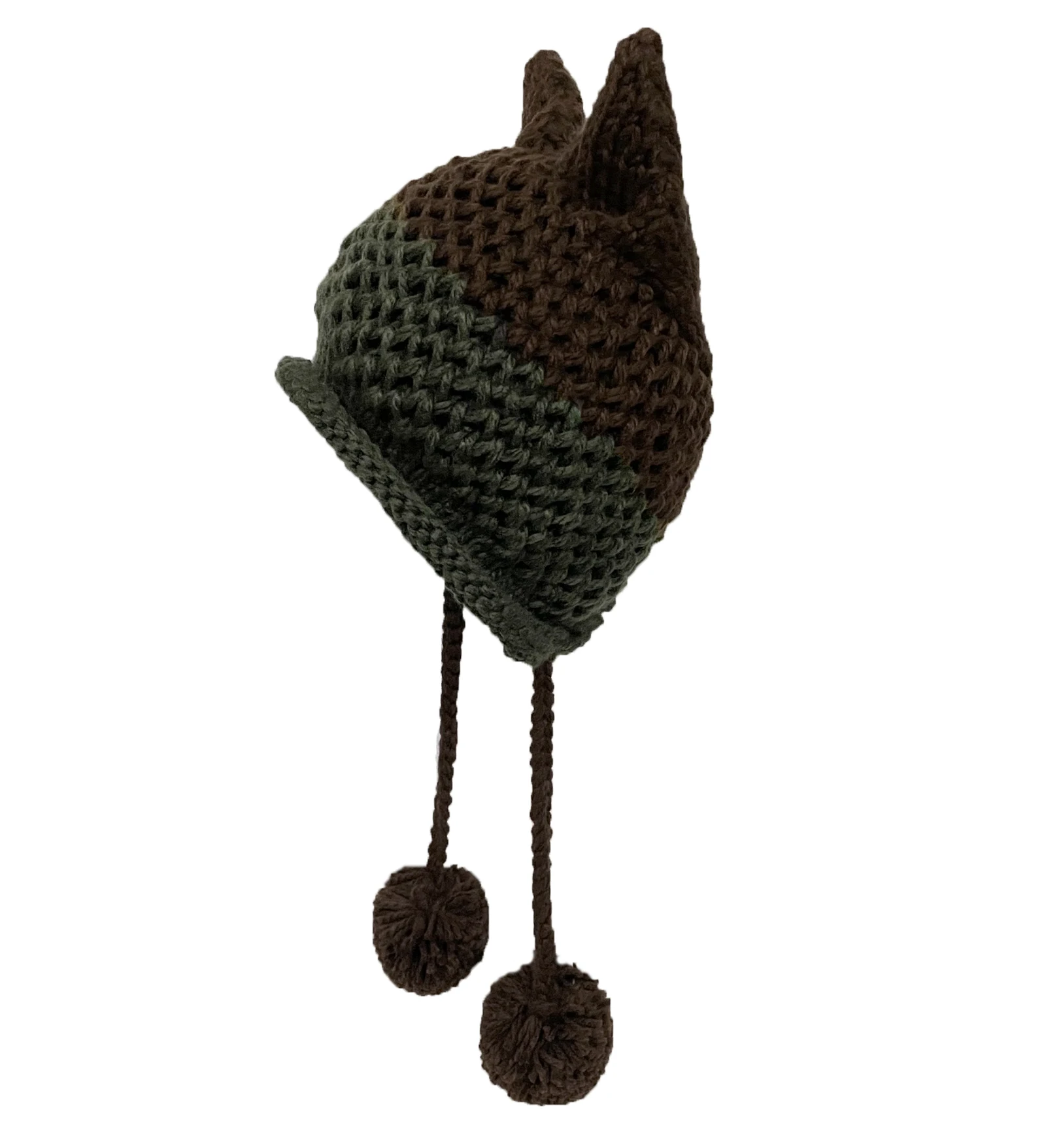 BomHCS Cute Fox Ears Beanie Winter Warm 100% Handmade Knit Hat