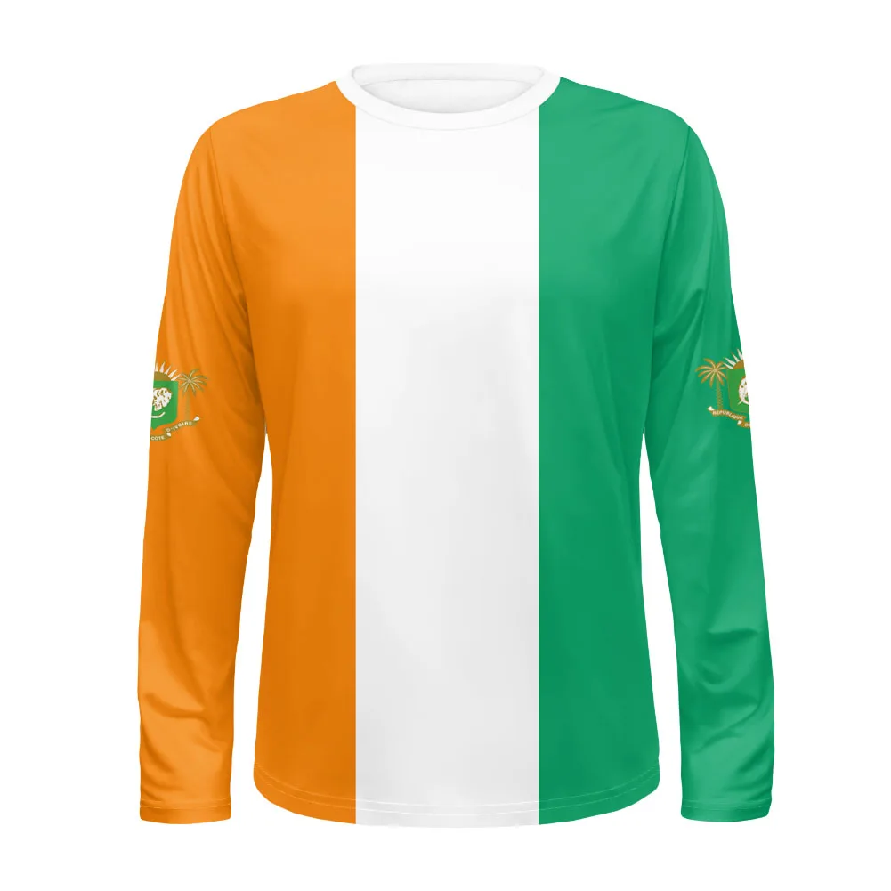 Cote D'ivoire Custom Made Name Number Photo Team Logo Long Sleeved T Shirt Civ Ivory Coast Nation French D Ivoire Flag Clothes