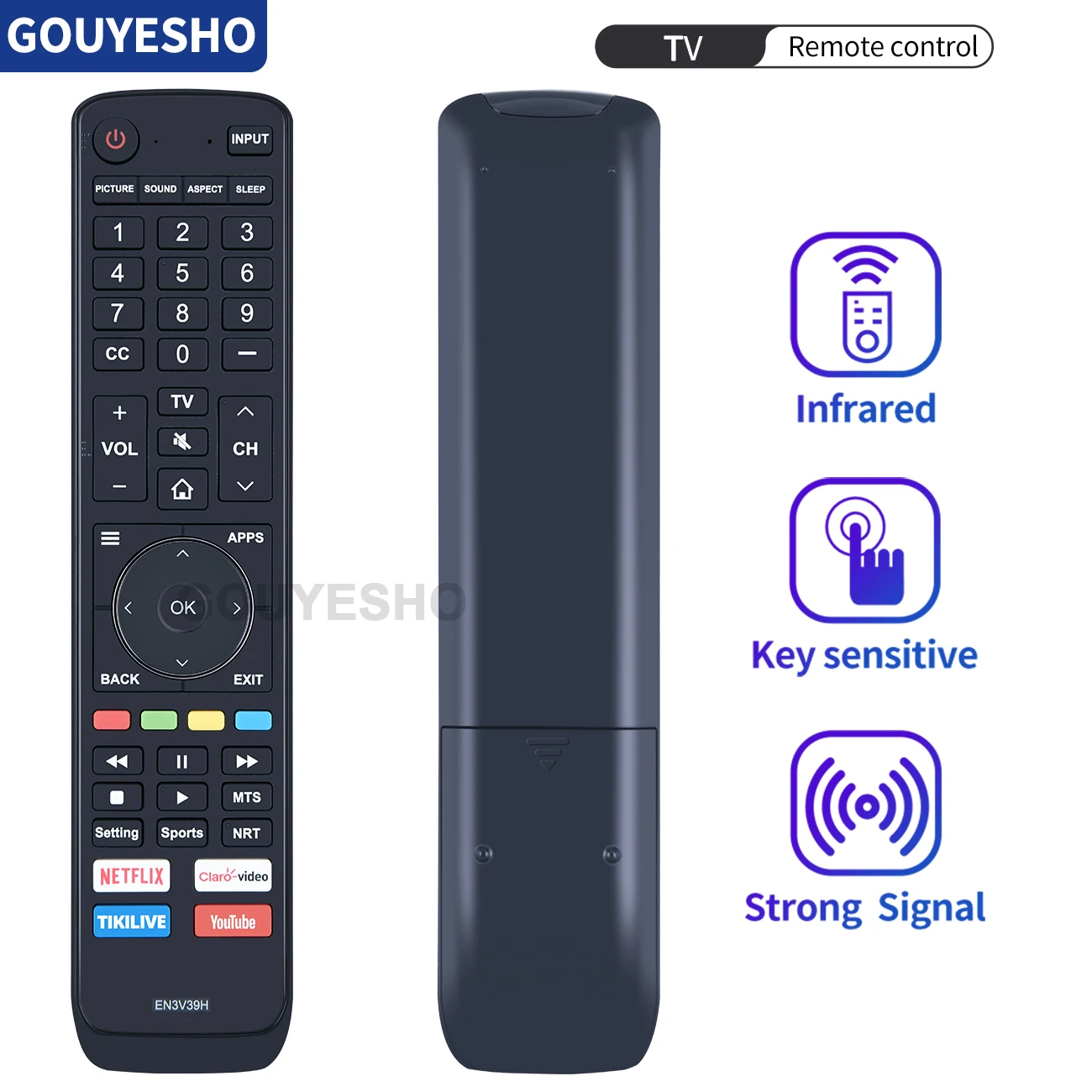 Nowy EN3V39H dla Hisense LED LCD Smart pilot do telewizora sterowanie Netflix YouTube