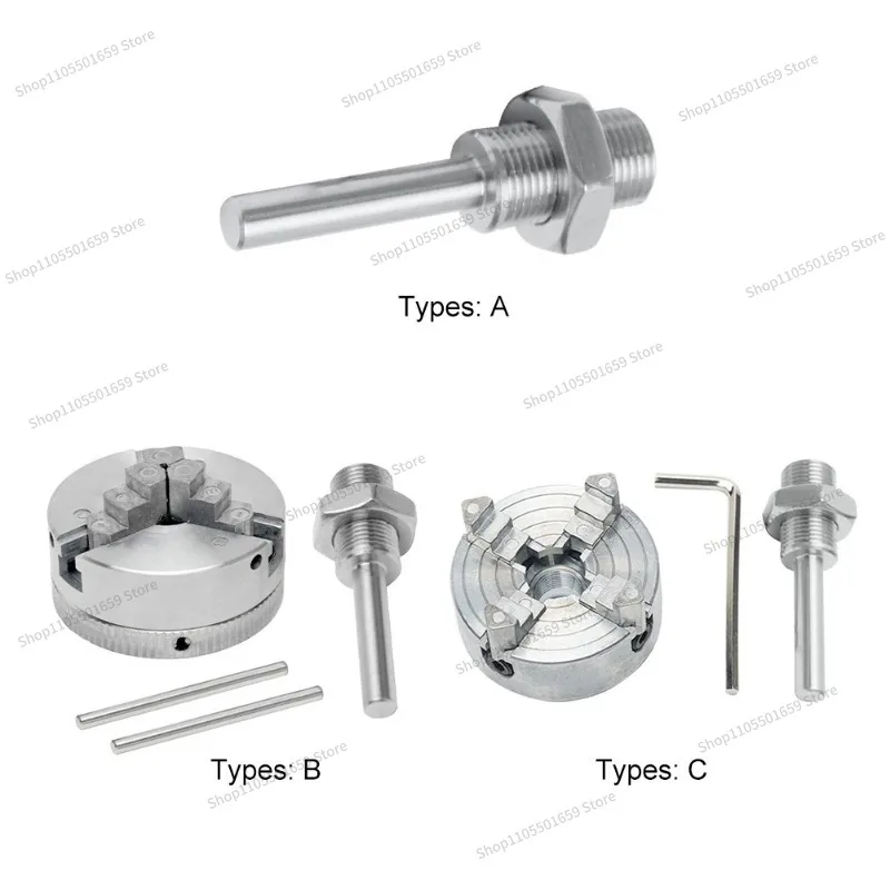 For four-jaw chuck + M12 * 1 chuck hand drill connecting rod Z011 mini machine tool three-jaw chuck 2pcs 2