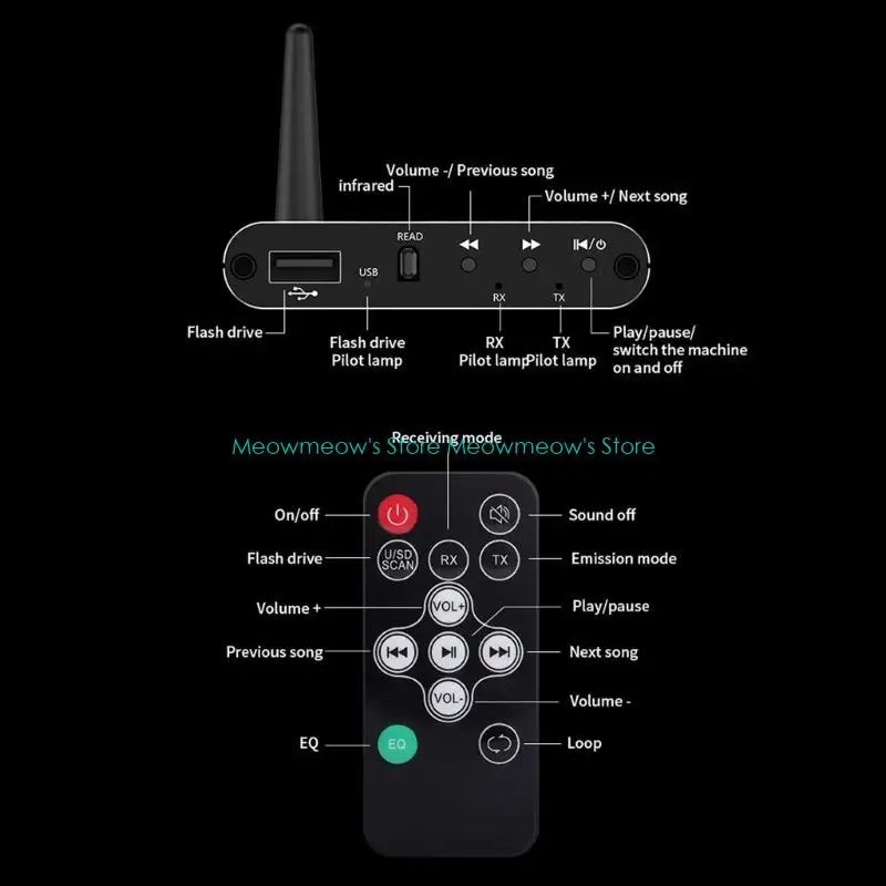 Transceiver Auditori W91A dengan input BT5.4, 3.5, hingga 15 juta koneksi nirkabel untuk sistem rumah