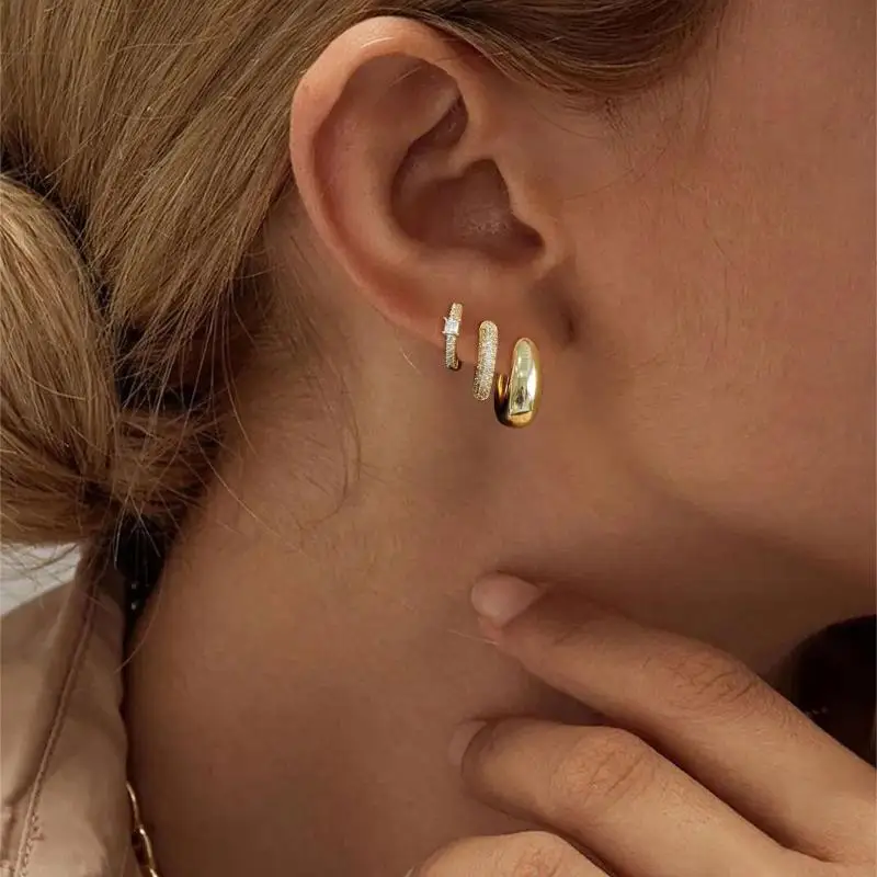 2024 Summer Light Luxury Fashion Three Piece Set Versatile Alloy Earrings For Women\'s Daily Fashion Niche Trendy Gifts