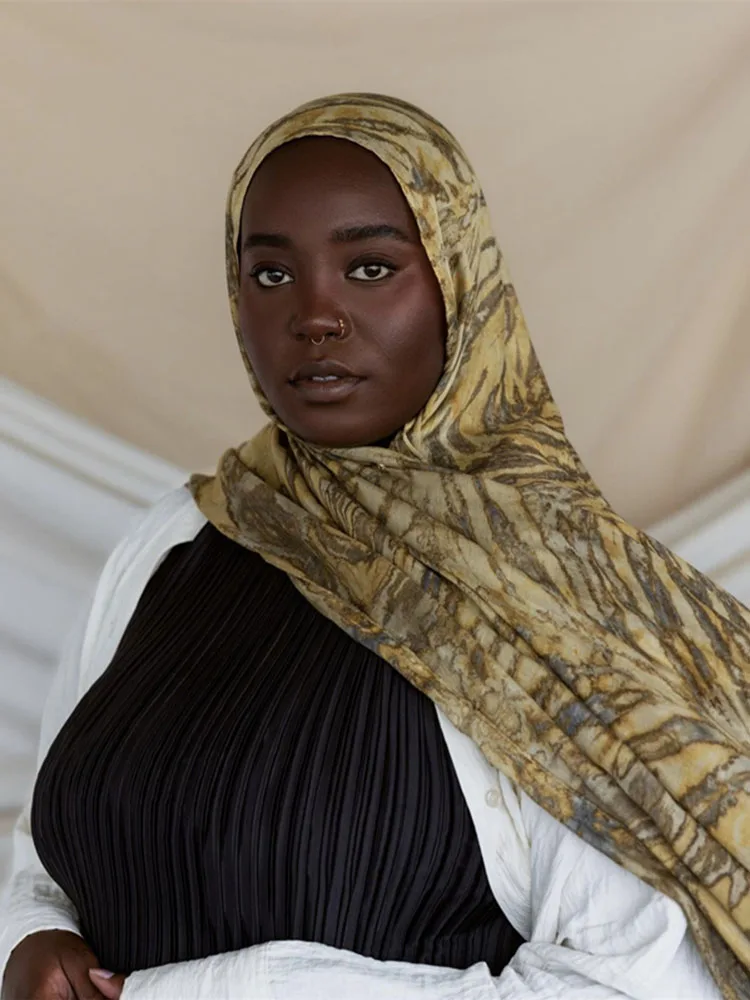 Ramadan Muslim Hijabs Women Solid Gradient Scarves Shawl Luxury Eid Watercolour Hijab Wrap Islam Turban Female Headscarf view 6