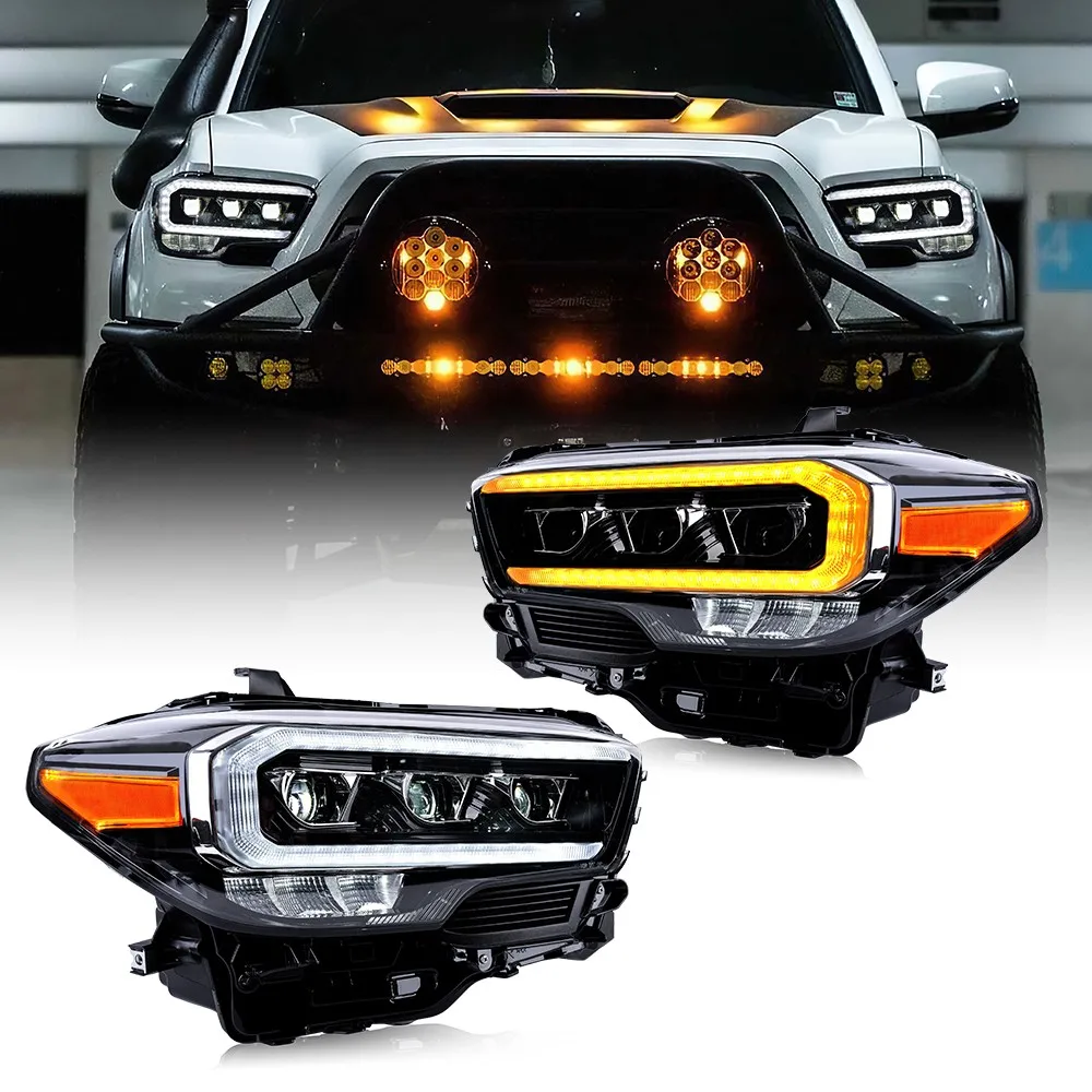 

FULL LED Headlights For 2016-2022 Toyota Tacoma Sequential Animation Front Lamps