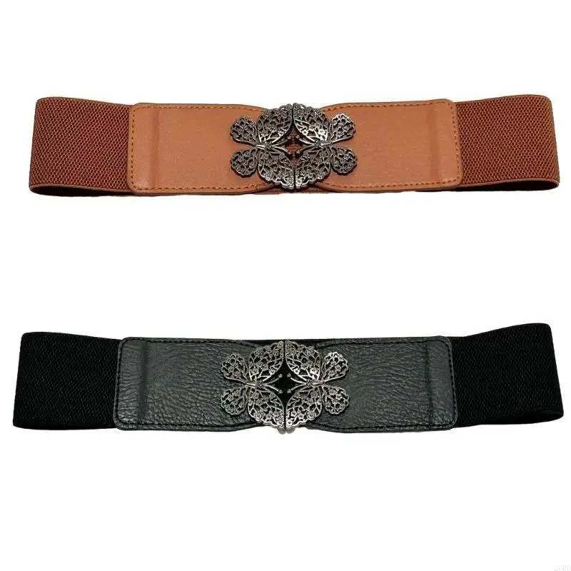 Elastic Under Bust Corset Women Waist Belt Hollow Butterfly Buckle Modeling Bust