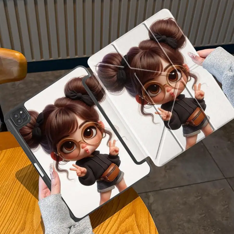 Girl Unique And Personality Cool Holder Cover Tablet Case For iPad Pro 2025 Air 4 5 M3 M2 1 2 M4 11inch Mini 6 7 Pro 11th 10th
