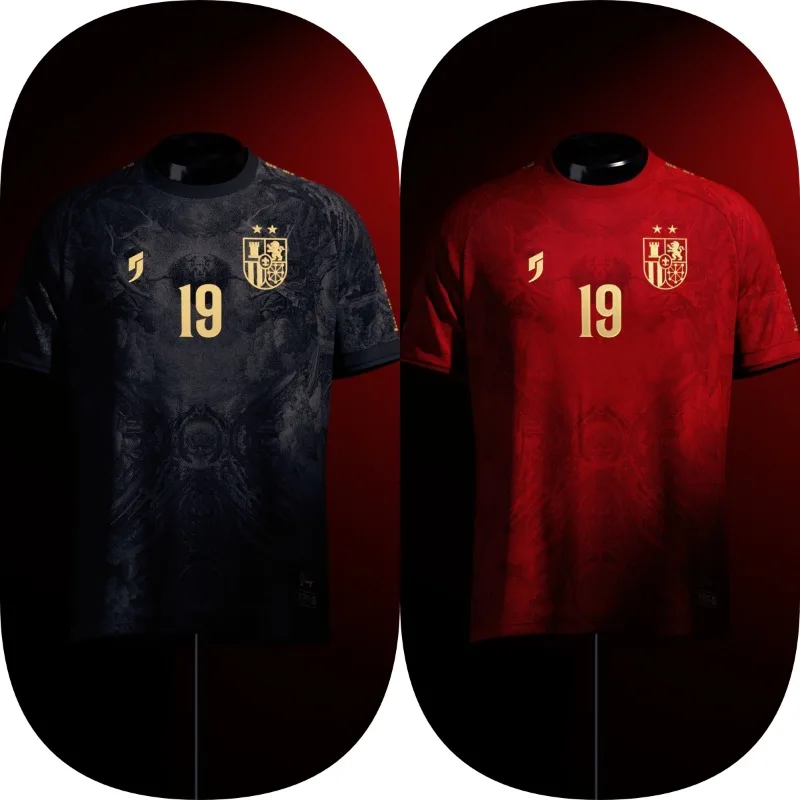 Warm Celebration of The Spanish Football Championship, Spanish Concept Jersey, Champion Number 19, 3D Printed Design